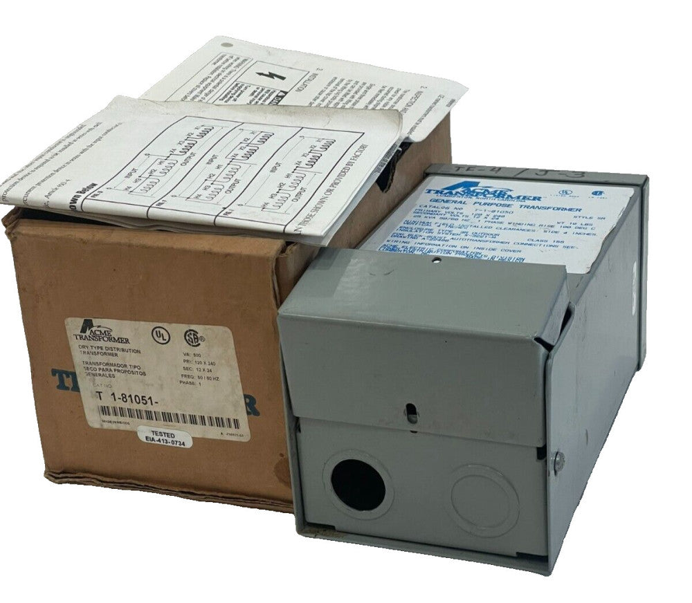 USED ACME ELECTRIC T-1-81050 GENERAL PURPOSE TRANSFORMER T181050