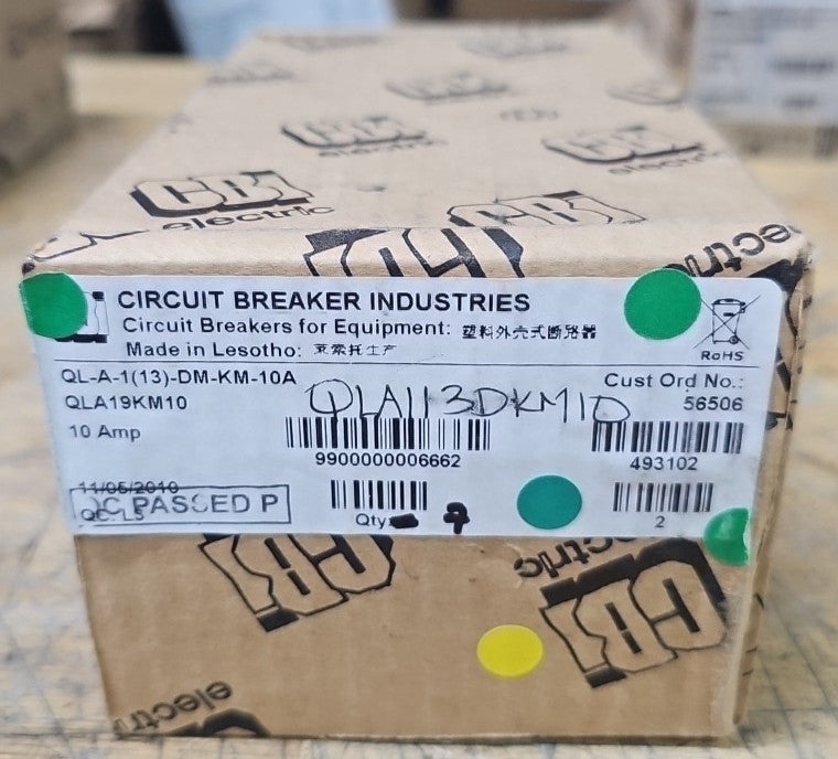 Box of 7 CBI 10A Circuit Breakers QLA19KM10 1 Pole Units