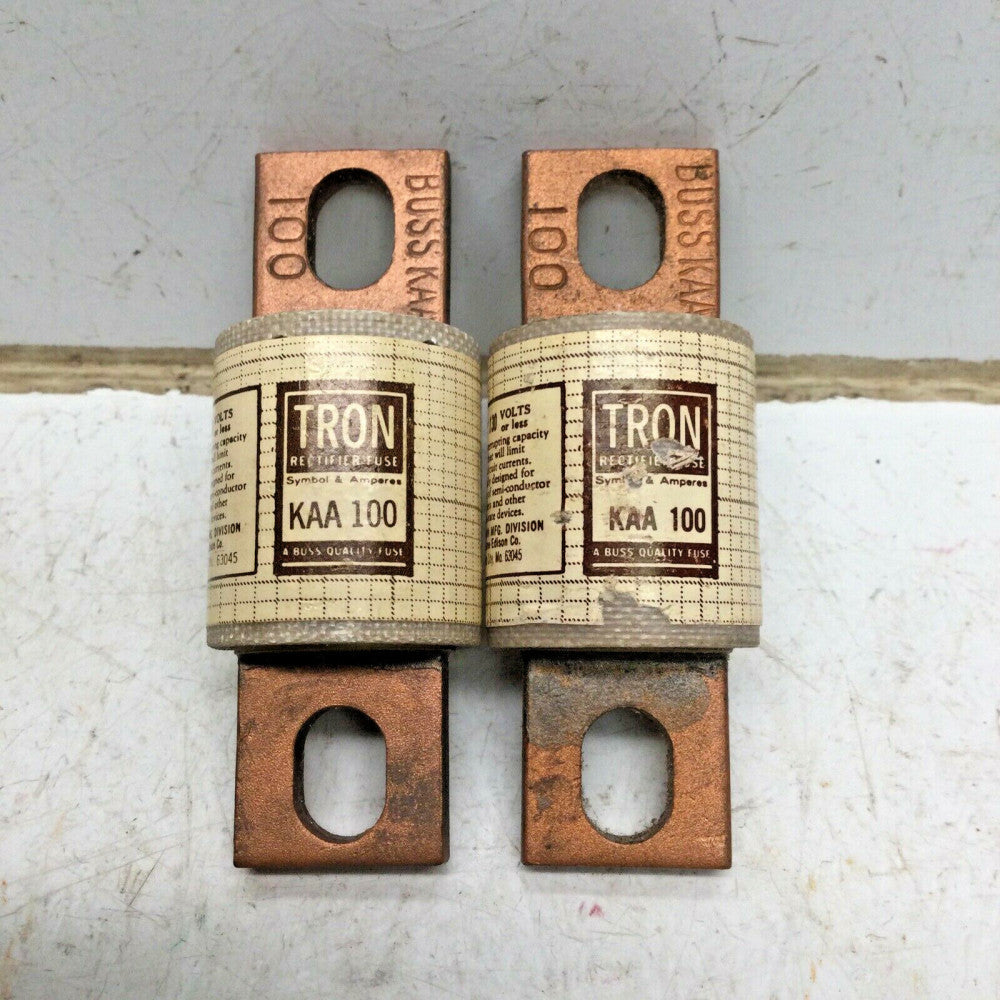 BUSSMANN BUSS TRON KAA 100 RECTIFIER FUSE 100 AMP 130V (LOT of 2)