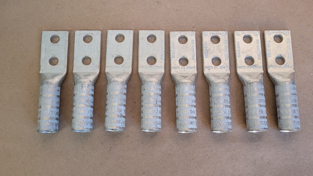 Lot Of 8 Burndy YA30-2TC38 Compression Lugs 300 kcmil CU