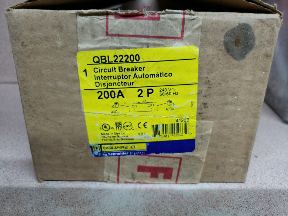 New Old Stock! Square D QBL22200 - Molded Case Circuit Breaker  200A