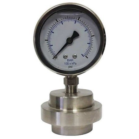 Kodiak Controls Kc301l2530/Dsm3511lp Pressure Gauge With Diaphragm Seal, 0 To