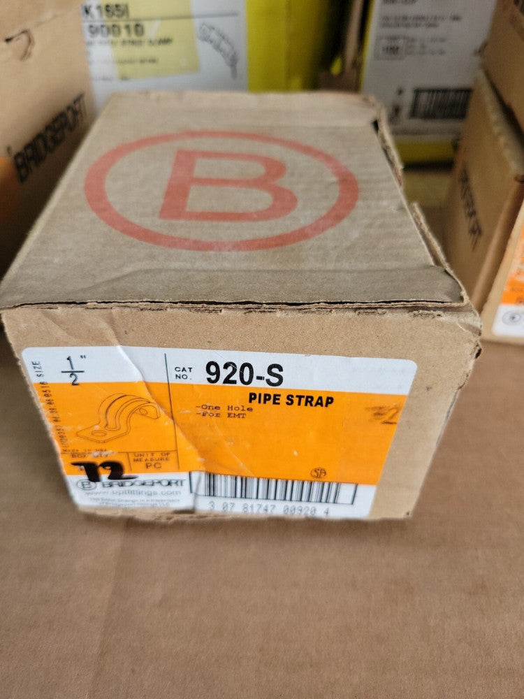 Bridgeport 1/2in 920-S Pipe Strap Box of 72 PC  NEW