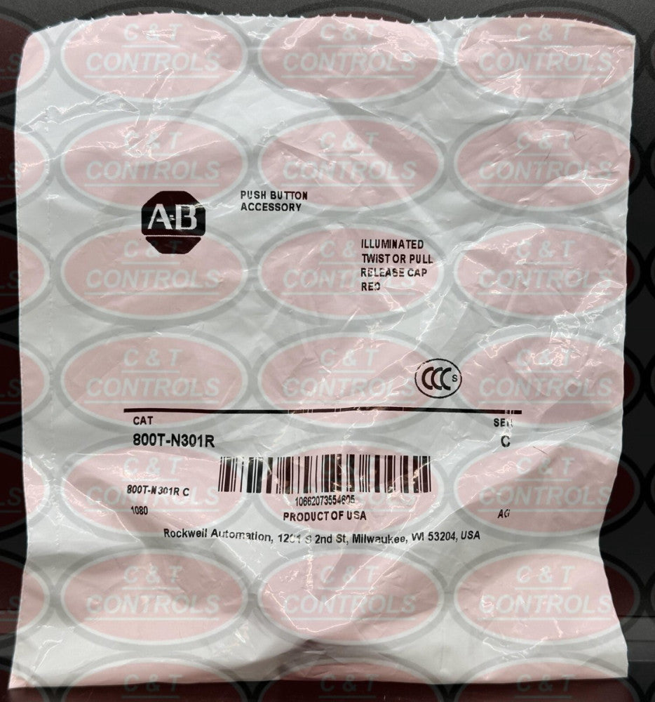 Allen Bradley 800T-N301R Red Push-Pull/Twist Cap New In Bag USA Stock
