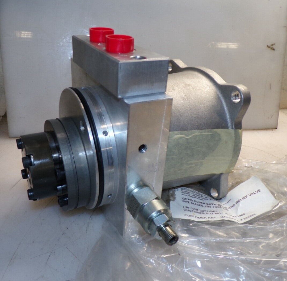 NEW LUBE POWER LBI GEAR PUMP WITH BASE AND RELIEF VALVE M4526-190-7326-500