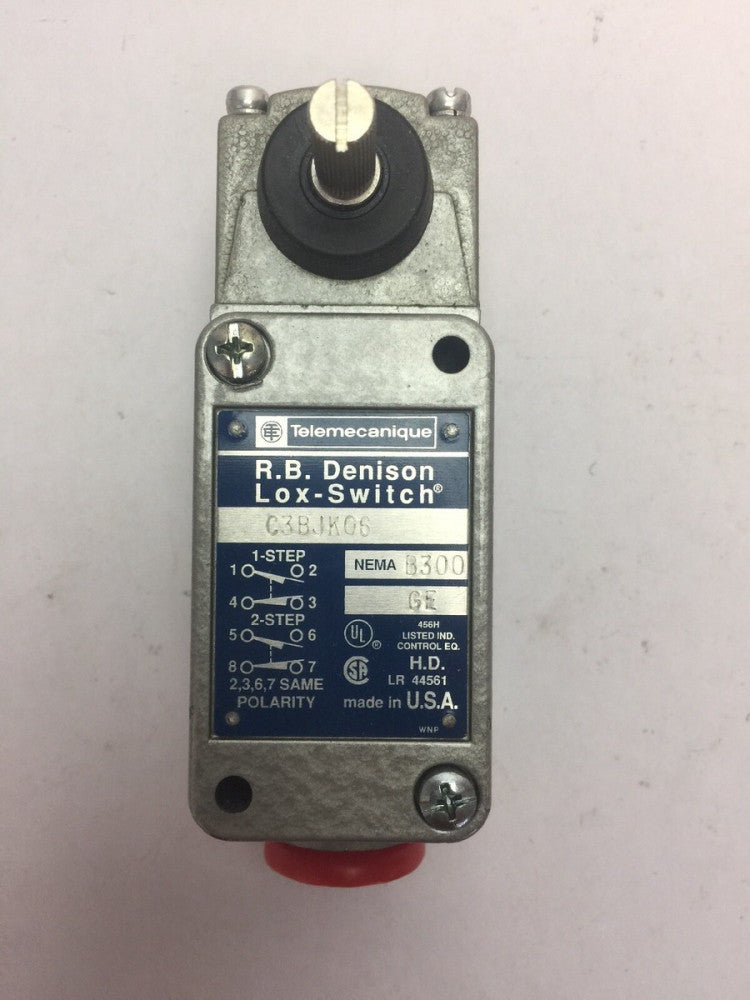 TELEMECANIQUE C3BJK05 LIMIT SWITCH 600VAC 10A 2-STEP R.B. DENSON LOX-SWITCH 