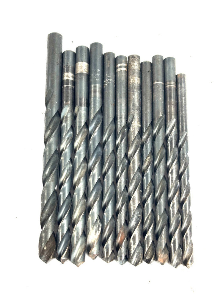 ASSORTED BRANDS & SIZES BLACK OXIDE 2 FLUTE DRILL BIT  LOT OF 11
