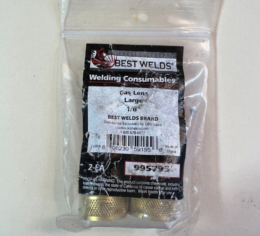 2pk Best Welds 995795 Gas Lens Collet Body 1/8" Large for 17 17FMT 18 26 26FMT