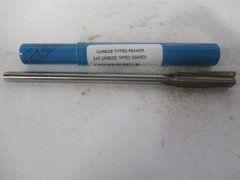 (2400-345) 0.345 x 1-1/2" x 6" 4Fl Straight Shank Carbide-Tipped Chucking Reamer