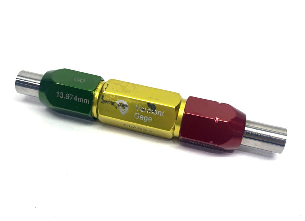 Vermont Gage IND GS420284 Class X Pin Gage GO 13.974mm NO-GO 14.026mm
