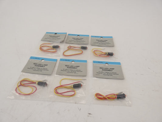 *Lot of 6* Archer 276-011 Red Lamp Assembly 12V - NEW Surplus!