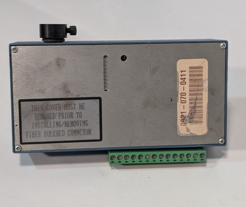 Industrial electronic fiber optic connector terminal block enclosure device