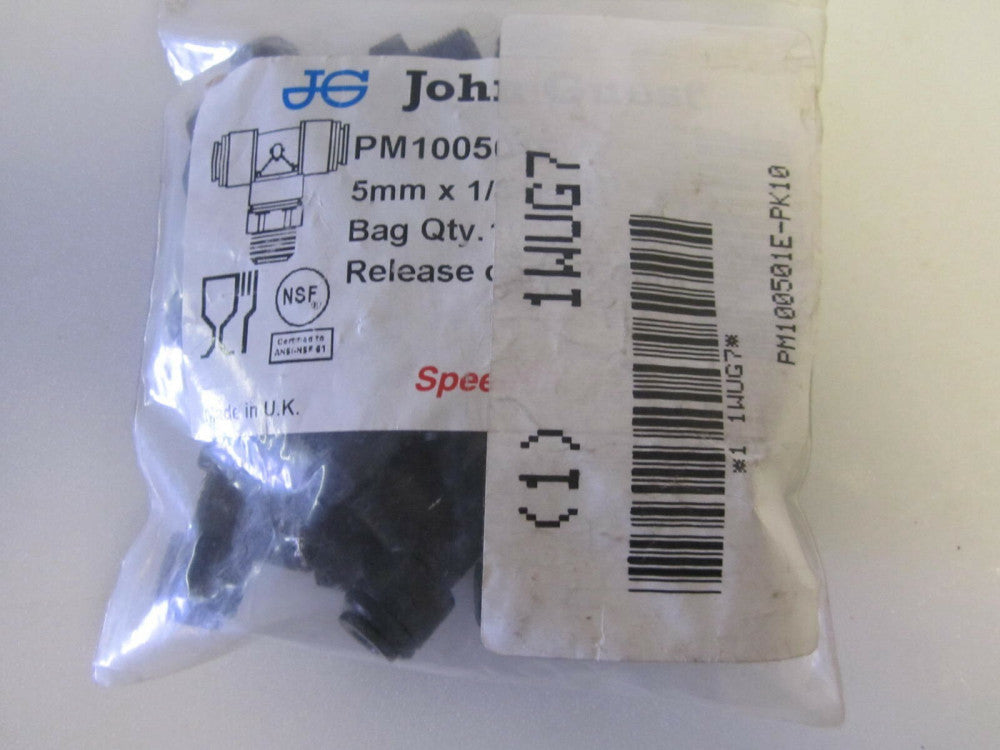 JOHN GUEST Swivel Branch Tee -PM100501E-PK10- 5mm Tube OD, 150 PSI, Black, Pk10
