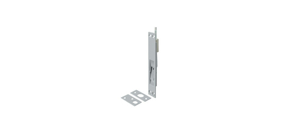 12", 18", 24" and 39" Extension Flush Bolt, Solid Brass in Brushed Chrome