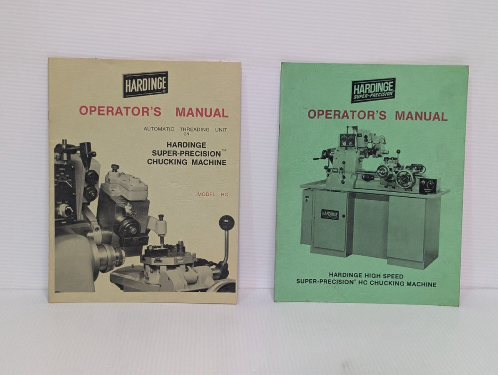 Hardinge Super-Precision HC Chucking Machine & Threading Unit Operator's Manual