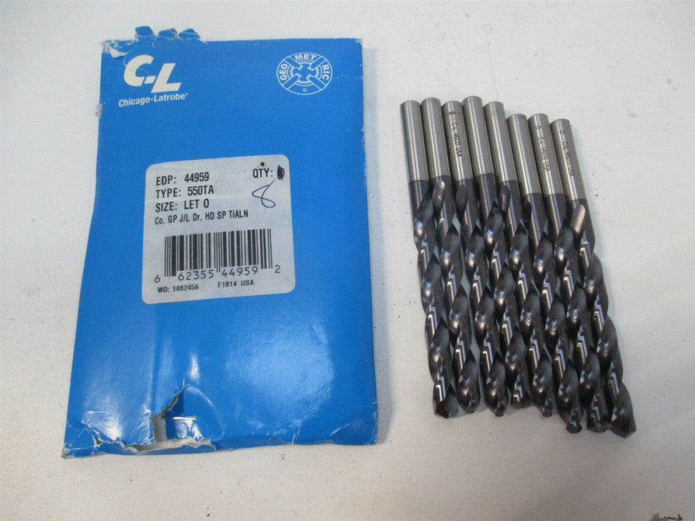 Chicago-Latrobe (44959) 3-3/16" x 4-1/2" 135° Cobalt Jobber Drill Bit - Lot of 8