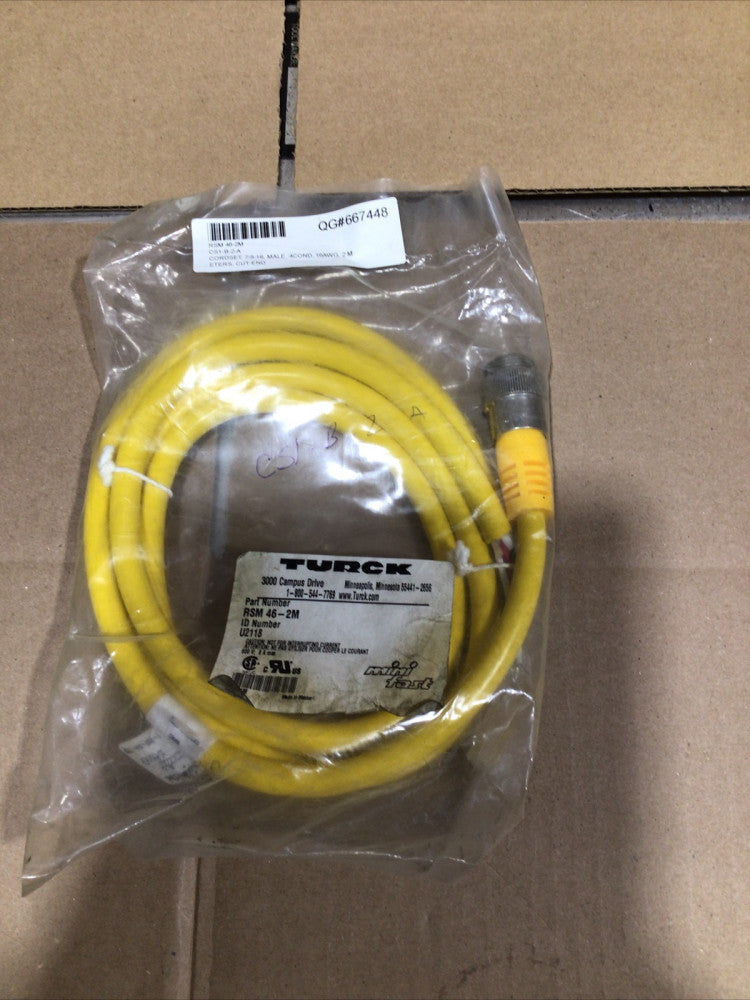 TURCK RSM 46-2M 7/8 CABLE ID # U2118 NOS