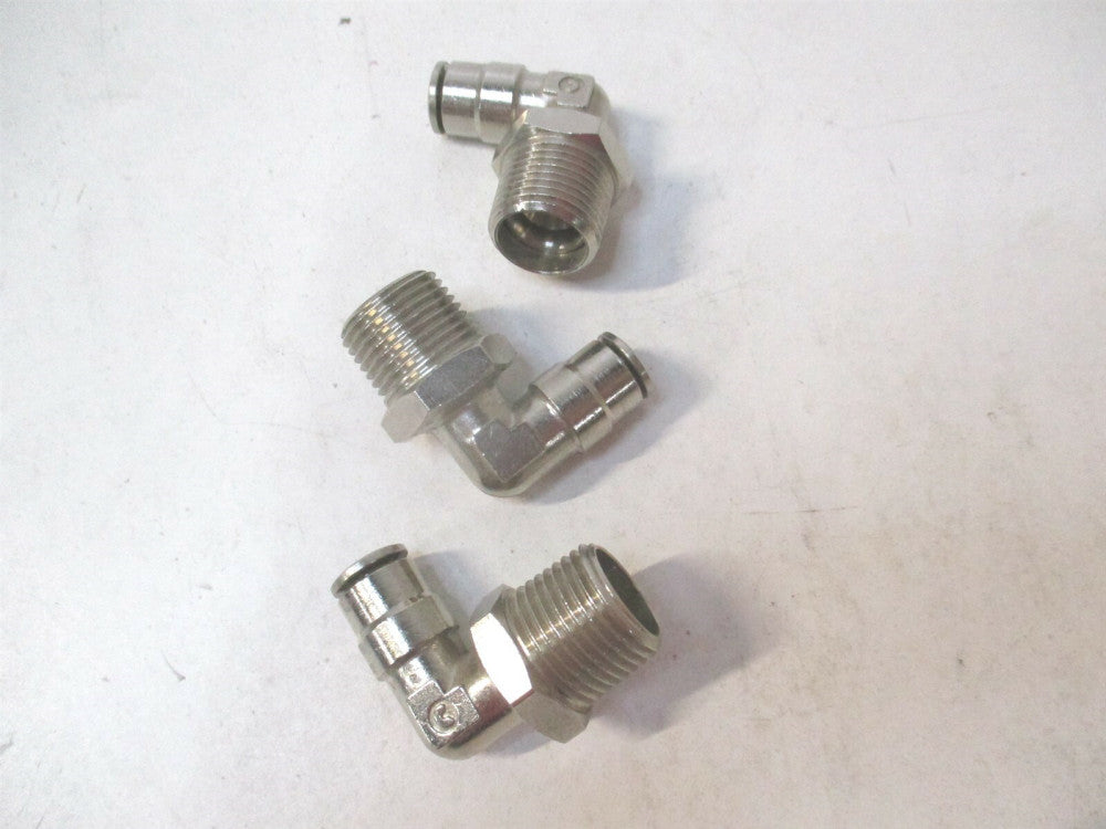 Camozzi (6520-04) 1/4 0-250 PSI Nickel Plated Pro-Fit Pneumatic Elbow - Lot of 3