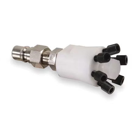 Justrite 28177 Silver/White Polypropylene/Stainless Steel Hplc Manifold