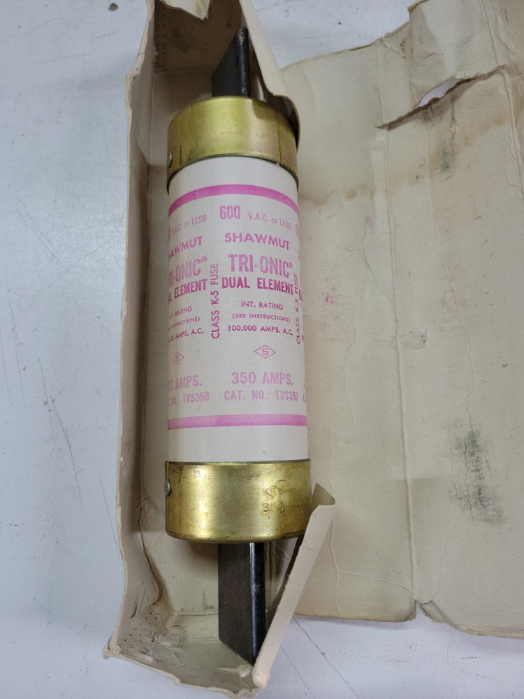 SHAWMUT TRI-ONIC TRS 350- 350AMP, 600V, TIME DELAY, DUAL ELEMENT FUSE NOS