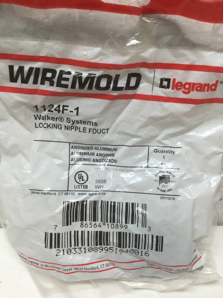 Wiremold 1124F-1 Walker Systems Locking Nipple FDUCT (Lot of 5)