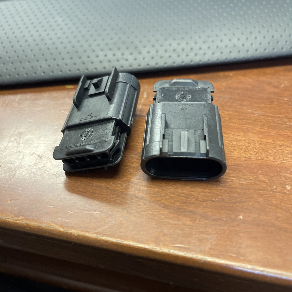 (2) BRAND NEW 4D DELPHI 4POS BLACK CONNECTOR PA6-G820 6F10, CF0339 *SHIPS FREE*