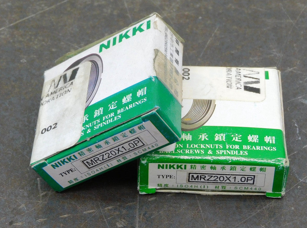 NIKKI MRZ 20 X 1.0 Precision Bearing Locknut Lot of Two (2)