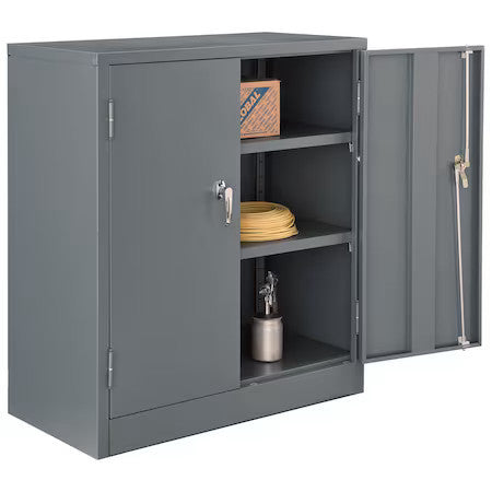 GLOBAL INDUSTRIAL 269870GY Counter Height Storage Cabinet, 42 in H, 36 in W,