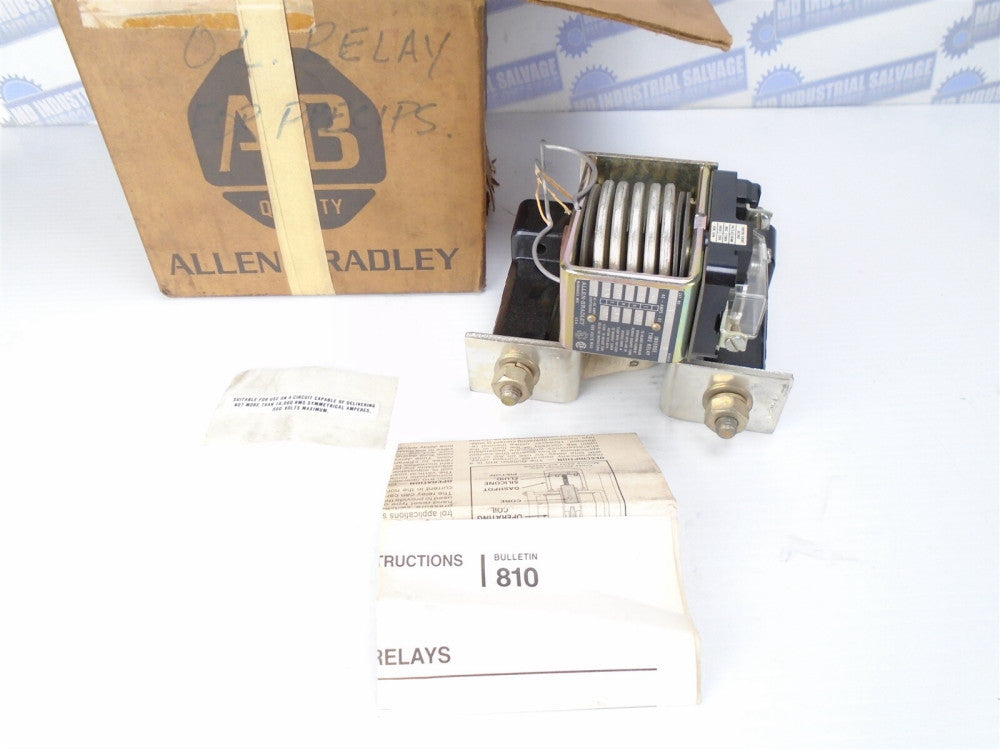 ALLEN BRADLEY BULLETIN - 810 - INVERSE TIME RELAY - 810-A26BZ / 122-390 Amp