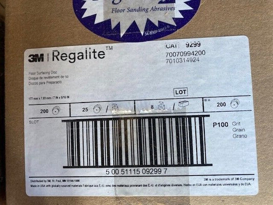 200 PACK Regalite™ Floor Surfacing Discs 09299, 7 in x 5/16 in, 752I, P100, Grit