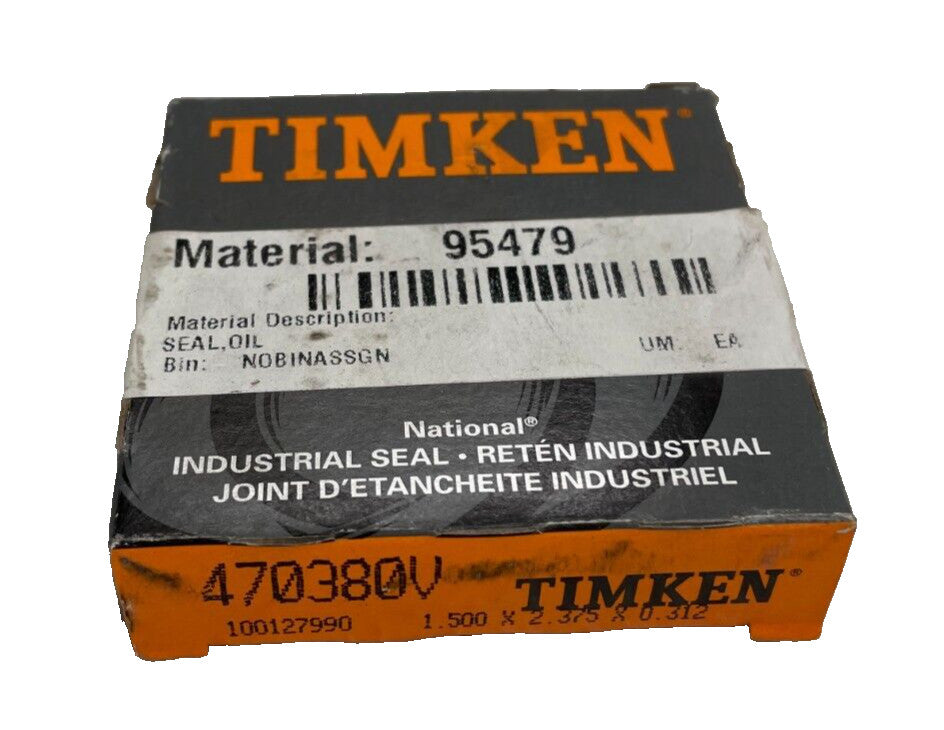 TIMKEN 470380V National Oil Seal 1.500 x 2.375 x 0.312