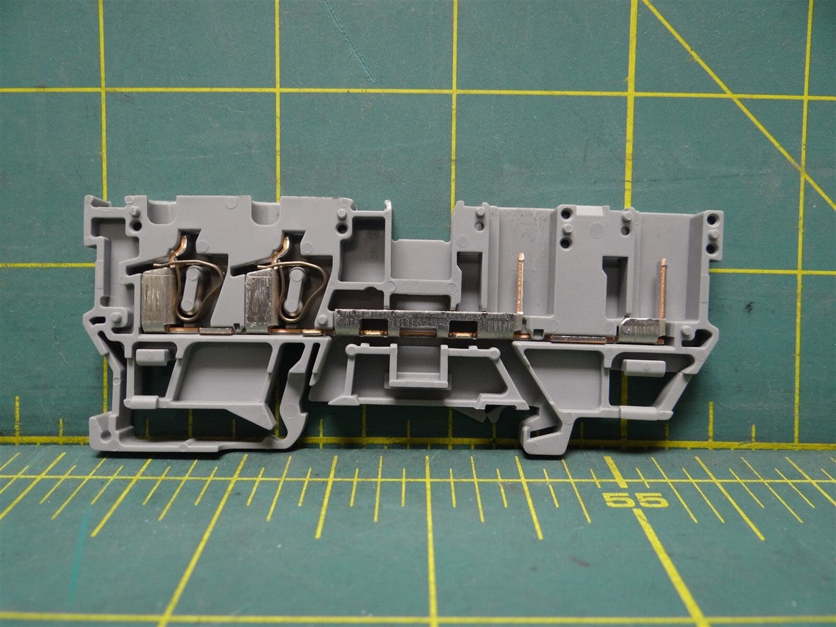 Wago 2-Pin 2-Carrier DIN Rail Mount Terminal Block 769-171 500V 32A 4mm² Grey