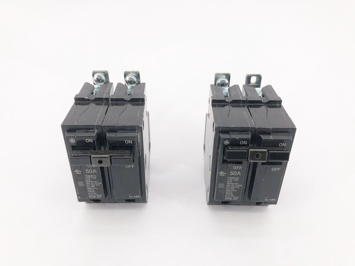 Lot of 2 New General Electric THQB2150 Circuit Breakers 50A 120/240V 2P - No Box