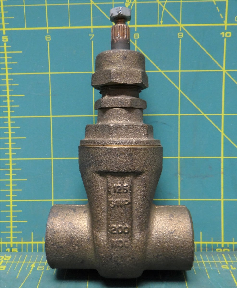 1-1/8" Unthreaded/Solder Non-Rising Stem Brass Gate Valve, 125 SWP 200 WOG 