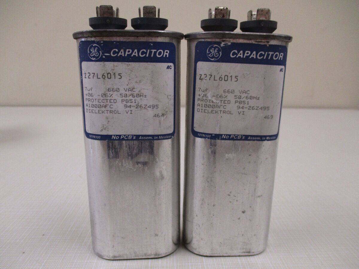 General Electric Z27L6015 Oval Capacitor ( 7uF, 660VAC, 50/60Hz) "NEW" Lot of 2