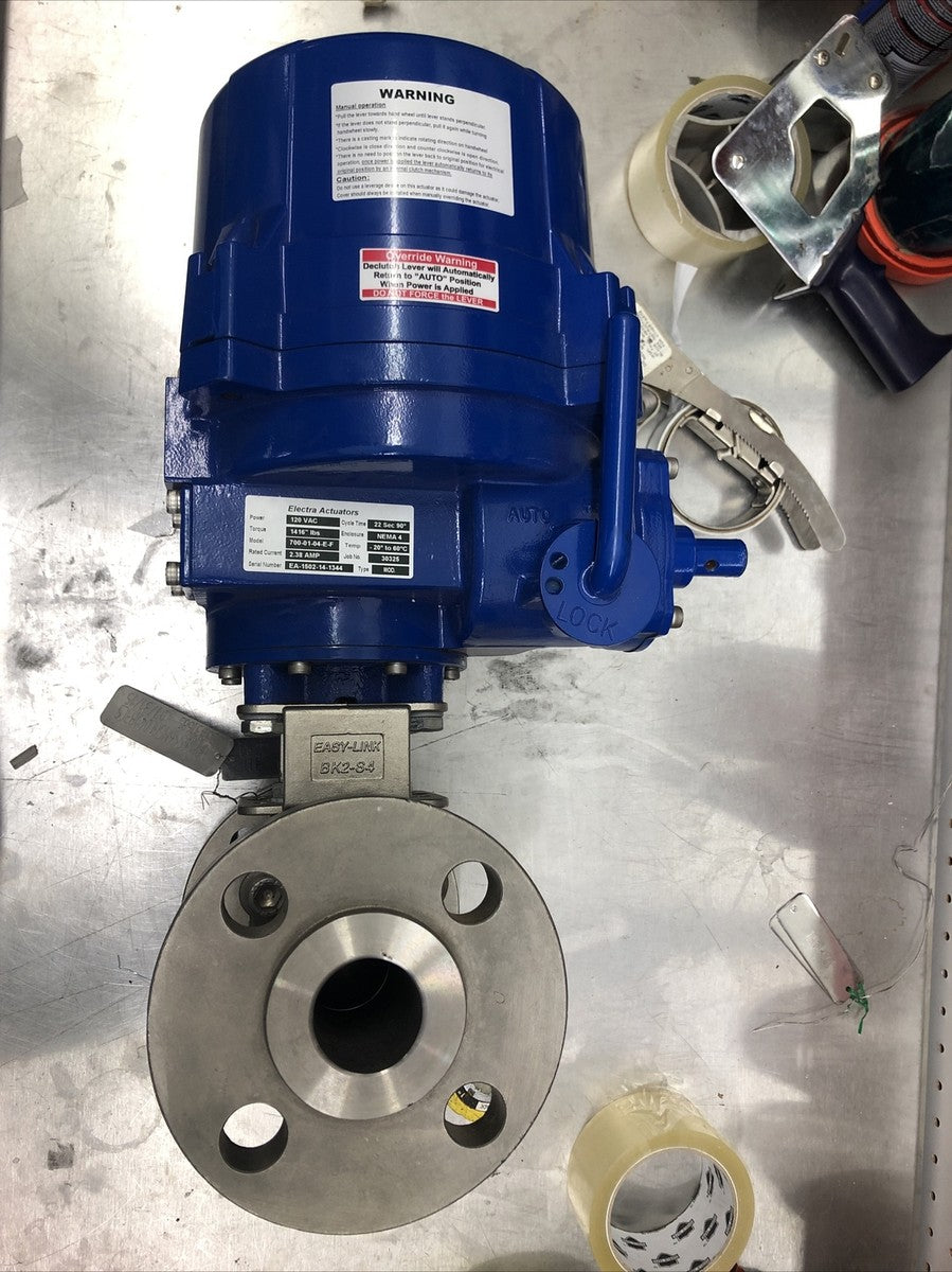 flotite 1.5” 600# FP ball valve 6” Flanges with electra Model 700 actuator
