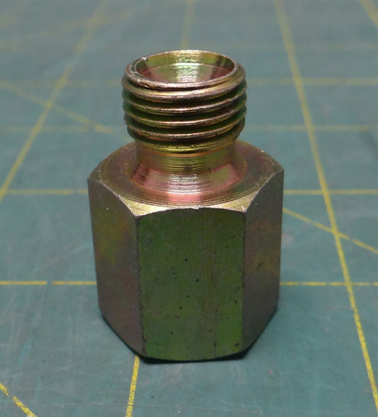3/8" Female SAE X 1/2" Male SAE Yellow Zinc Plated Steel Pipe Reducer Adapter