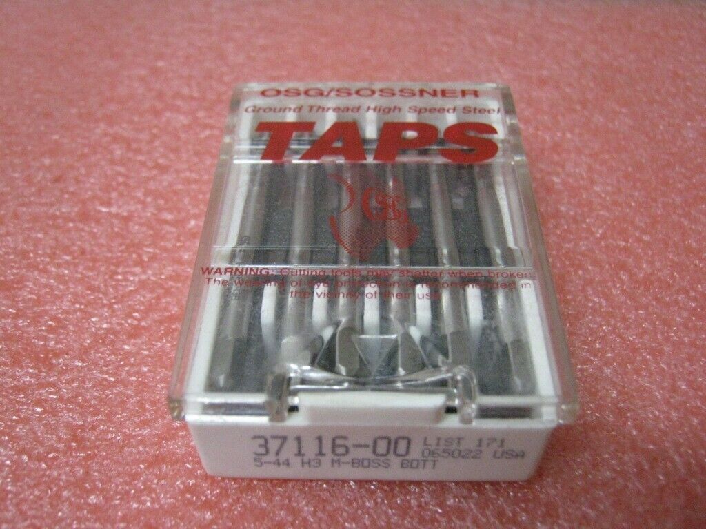 (6) NEW OSG / SOSSNER High Speed Steel BOTTOM Taps -- Lot of 6 -- 37116-00 5/44