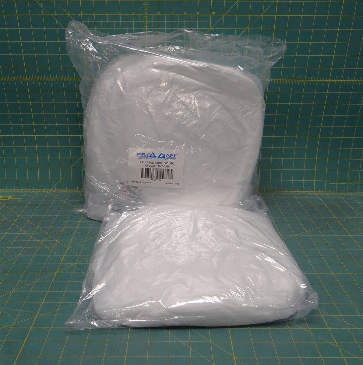(Pack of 400) Pro-Safe 76523216 White Bouffant Cap, Large, 24" Diameter