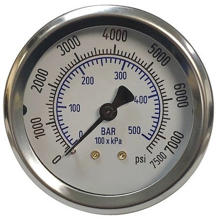 Thuemling Sc-Scba-600 Panel-Mount Pressure Gauge, 0 To 600 Psi, 2 1/2 In Dial,