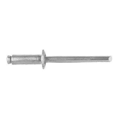 Zoro Select 1901Pk Blind Rivet, Dome Head, 3/16 In Dia., 17/32 In L, Aluminum