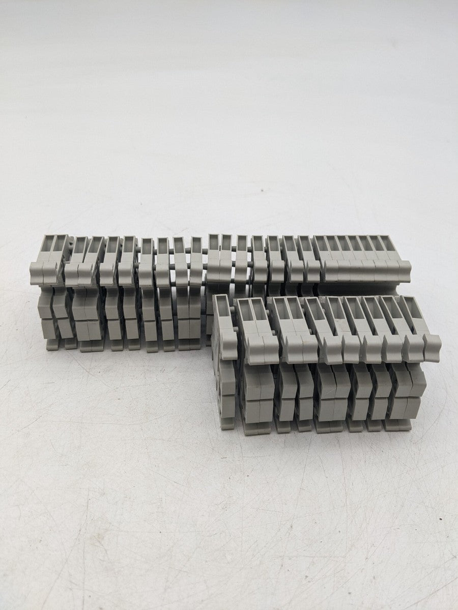 36 Piece Set Wieland WK2,5U/ Terminal Block 24-12 AWG 15 Amp 300 Volt Gray