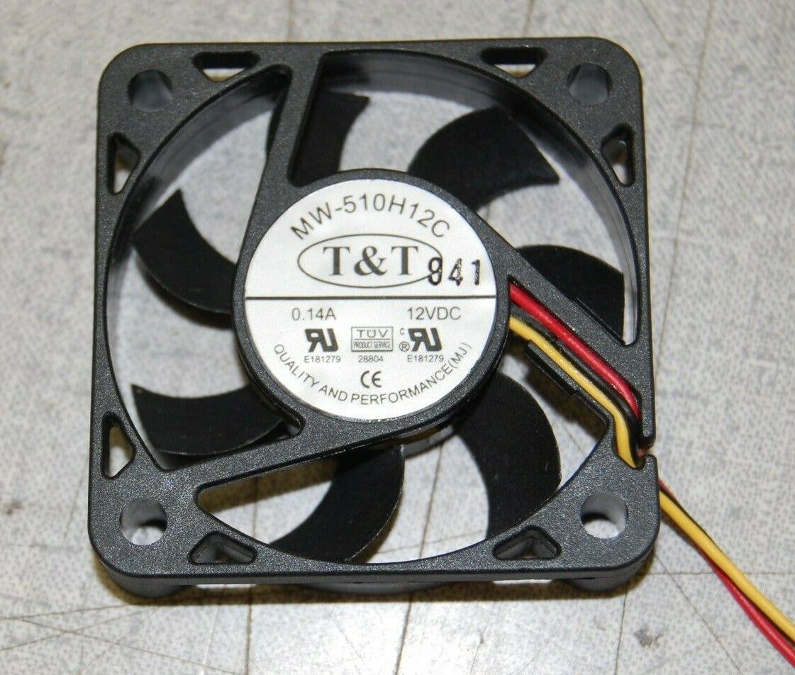 T&T MW-510H12C Electronic Component Fan (12VDC, 0.14A) Lot of 5