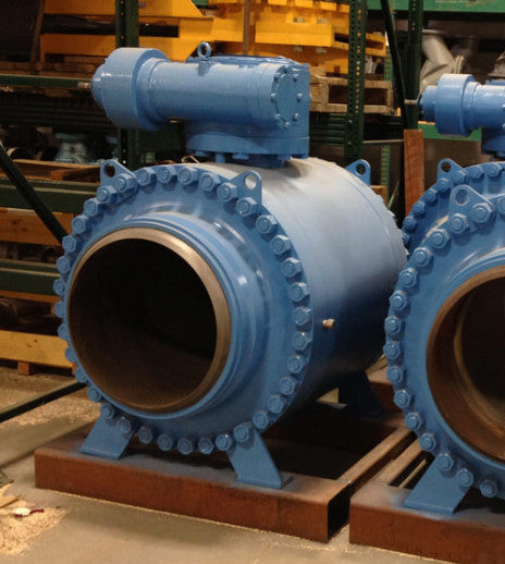 Ball Valve 24" CL 600 Beveled End Full Port Trunnion Gear Op w/ HW KF INDUSTRIES