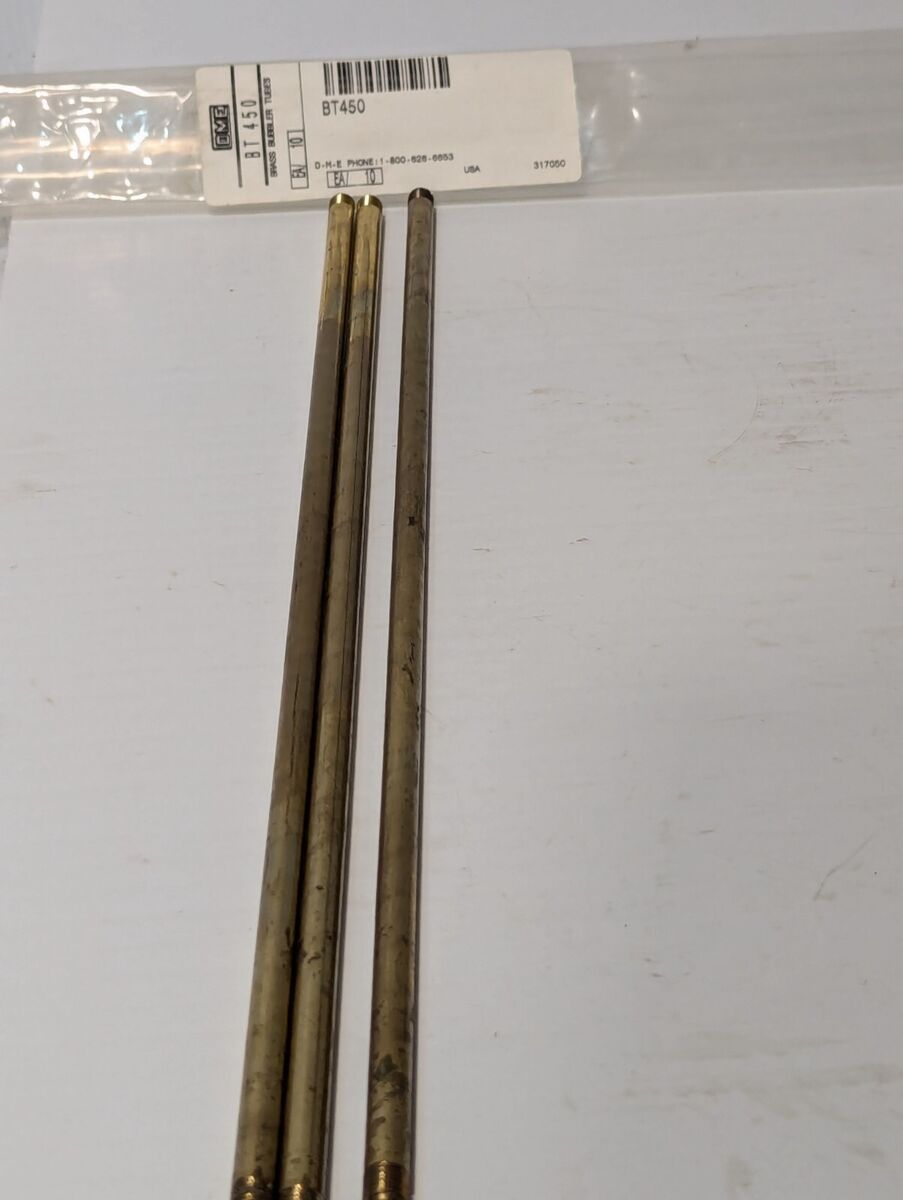 Lot of 3 DME BT450 brass bubbler tubes, 18 inches long
