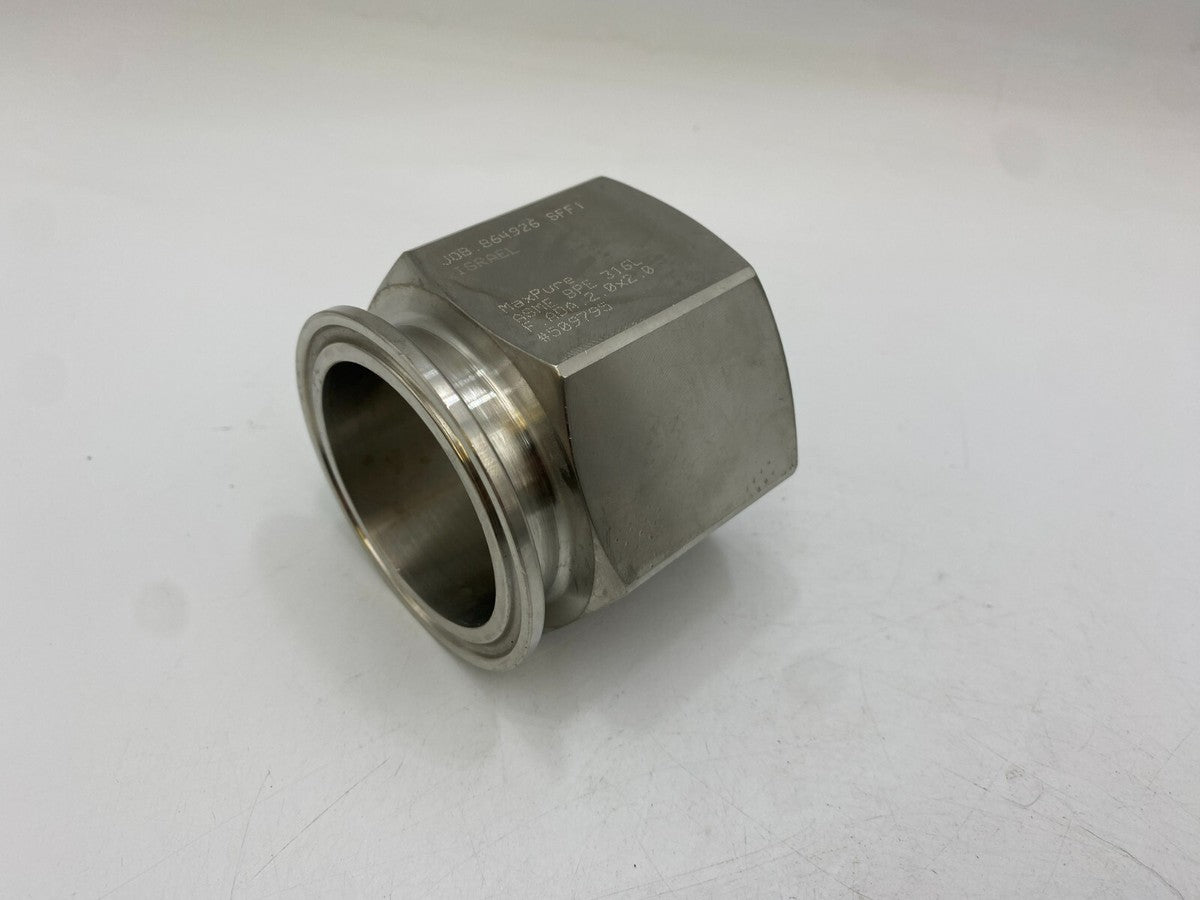 Sanitary Clamp End x Female NPT 2" x 2" Stainless Steel 316L 2x2 NOS