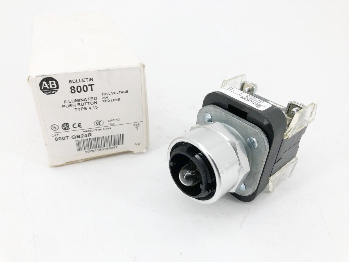 New Allen-Bradley 800T-QB24R Ser. T Pushbutton 24VAC/DC - Missing Lens