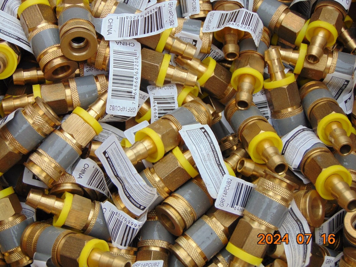 (1) 3/8" Hose Barb X 1/4" Industrial Quick Coupler Air Hose Fitting Push Lock