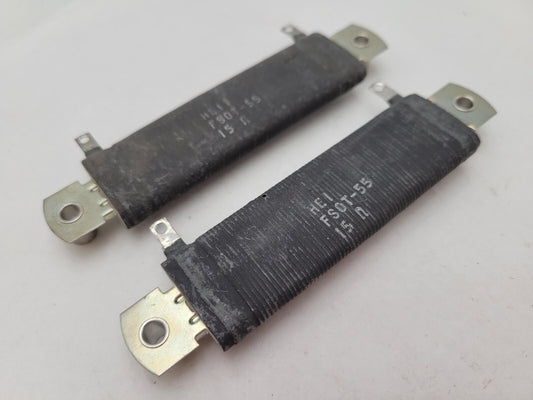 2 Pieces Huntington FS0T-55 Flat Wirewound Resistor Black 15 Ohm 55 Watts