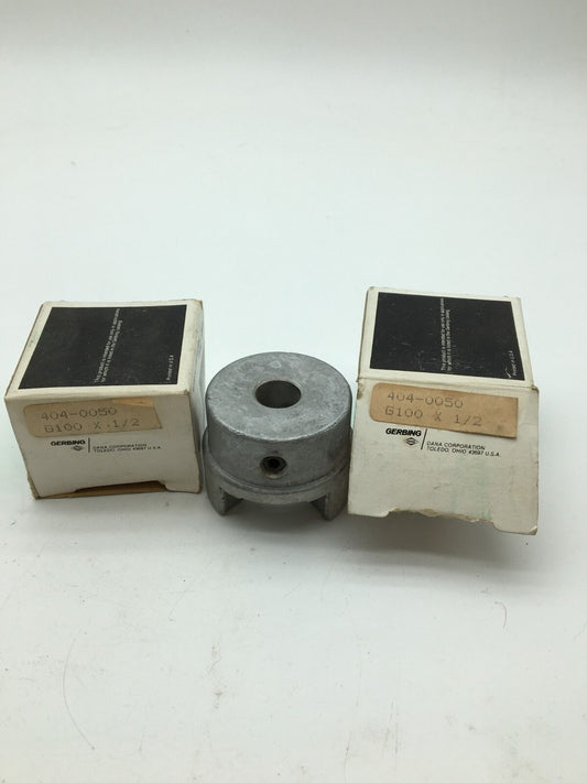 2 Piece Set Gerbing G100-1/2 Jaw Coupling Aluminum 1/2 Inch Bore Center - Silver